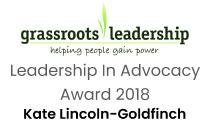 Kate Lincoln Goldfinch Grassroots Leadershinp In Advocacy Award 2018